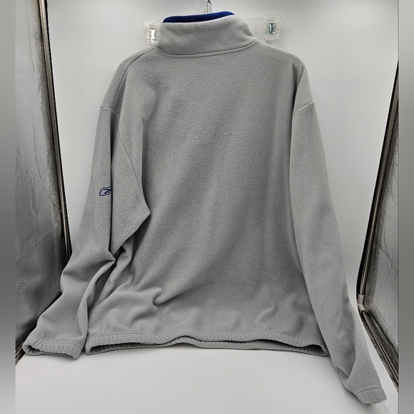 Vintage Reebok Light Gray and Blue New York Giants 1/4 Zip Pullover Men's Large - Picture 2 of 16